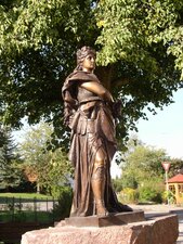 Foto einer Bronzestatue